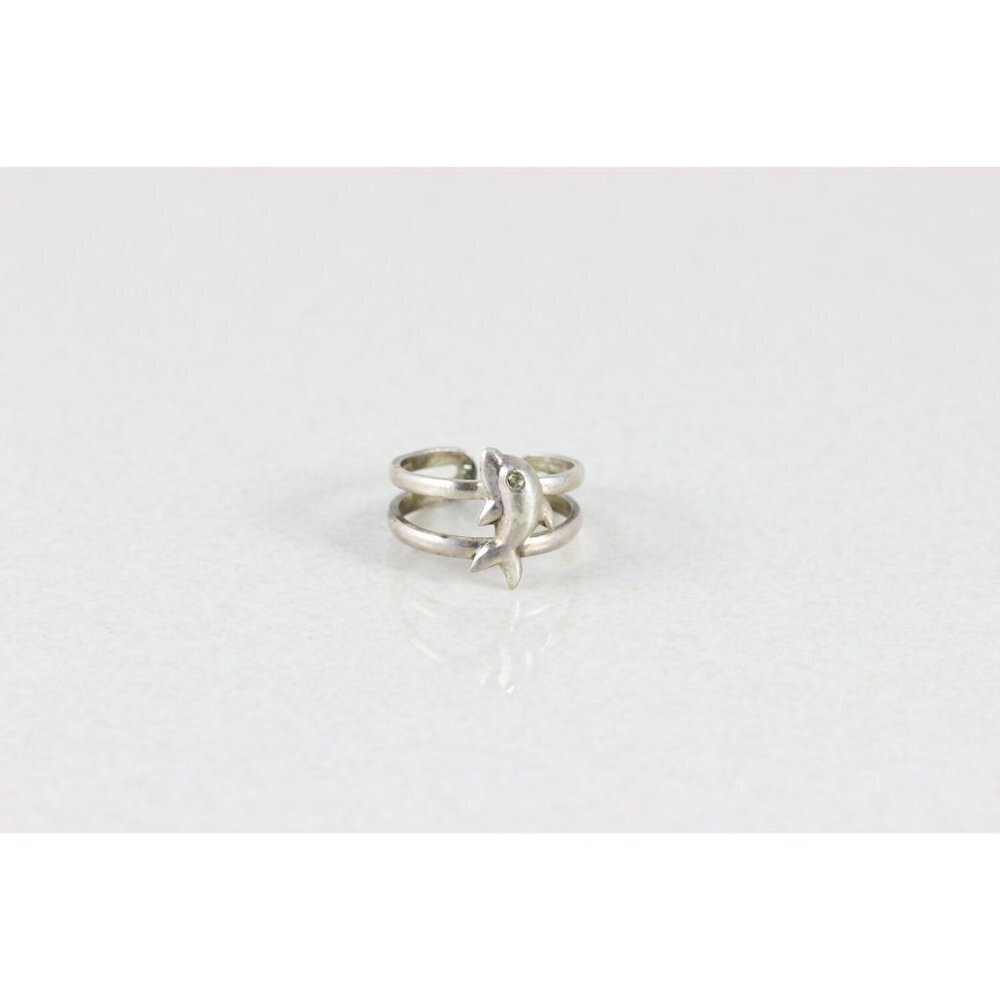 Sterling Silver Dolphin Toe Ring Adjustable